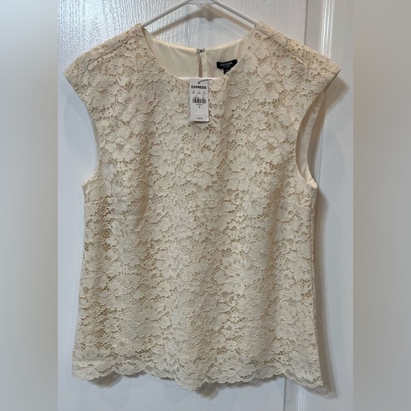 Express Tops - Express  Medium Sleeveless Lace & Shell , Lining 100% Polyester woman blouse New